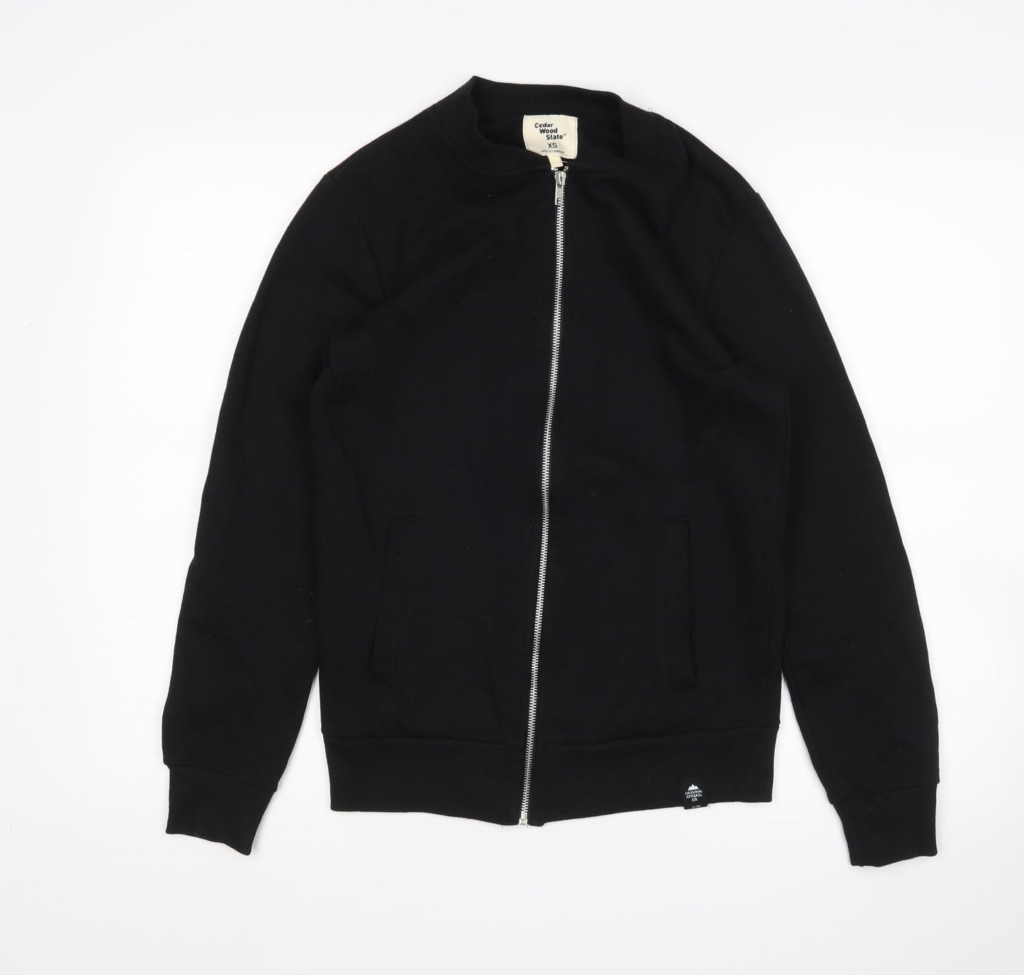 Cedar Wood State Mens Black   Full Zip Sweatshirt Size XS
