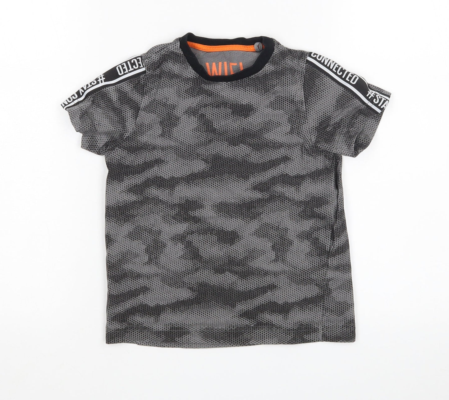 Matalan Boys Grey Camouflage  Basic T-Shirt Size 4 Years