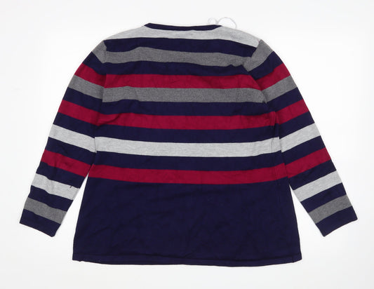 Chianti Womens Multicoloured Striped  Pullover Jumper Size XL