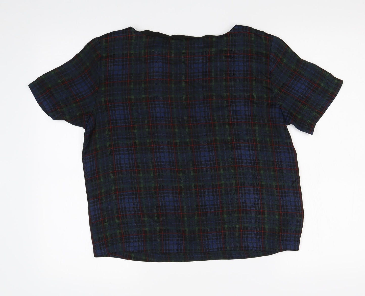 Topshop Womens Multicoloured Check  Basic T-Shirt Size 10