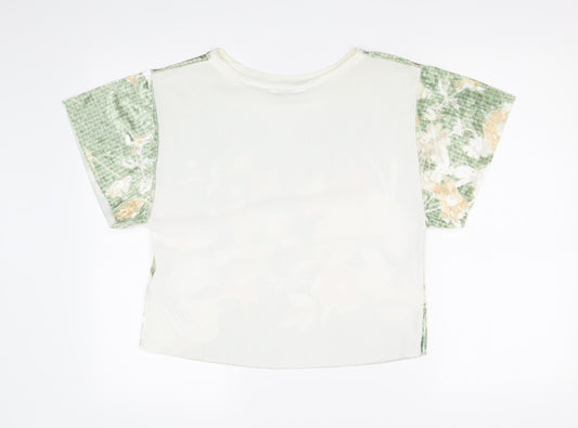 Zara Womens Multicoloured Floral  Basic T-Shirt Size S