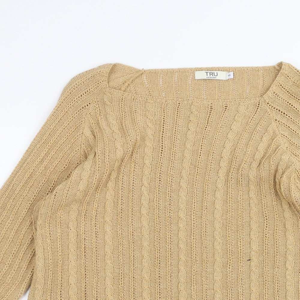 TRU Womens Brown   Pullover Jumper Size S