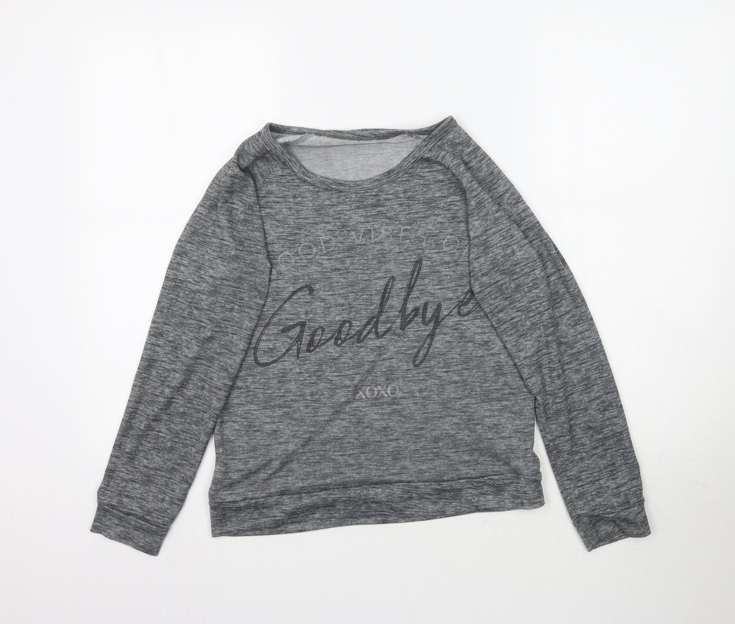 XOXO Womens Grey   Basic T-Shirt Size M  - Goodbye