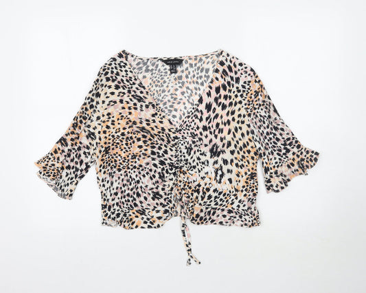 New Look Womens Multicoloured Animal Print  Basic Blouse Size 12