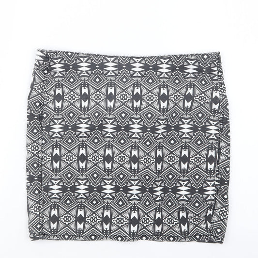 Divided by H&M Womens Black Geometric  Straight & Pencil Skirt Size 8