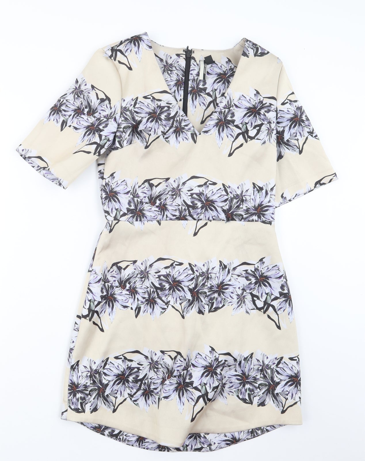 Topshop Womens Beige Floral  A-Line  Size 8