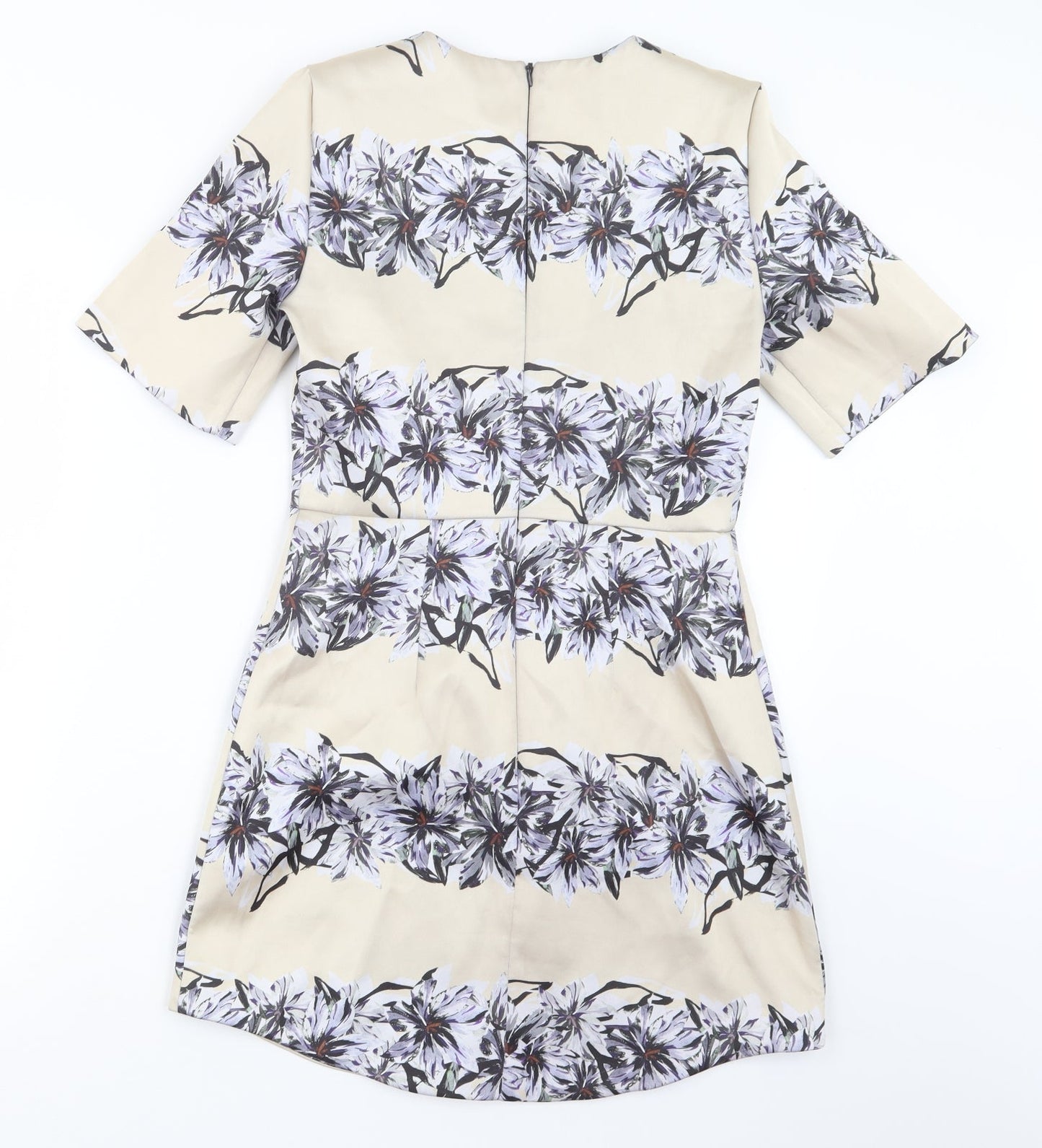 Topshop Womens Beige Floral  A-Line  Size 8
