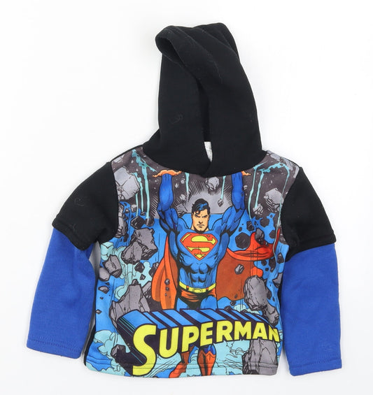 Preworn Boys Multicoloured   Pullover Hoodie Size 3 Years  - Superman