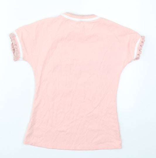 Emma & Ashely Girls Pink   Basic T-Shirt Size M  - Girls Club