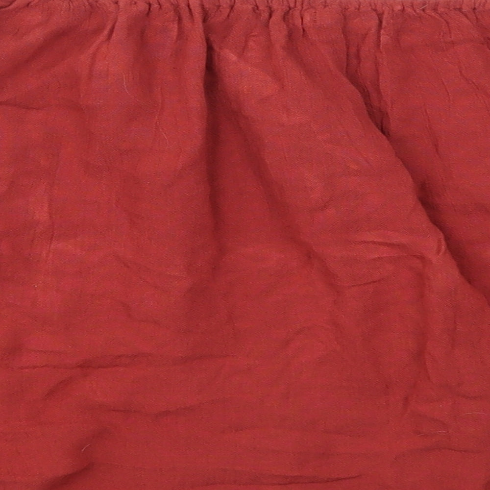 Boohoo Womens Red   Basic Blouse Size 12