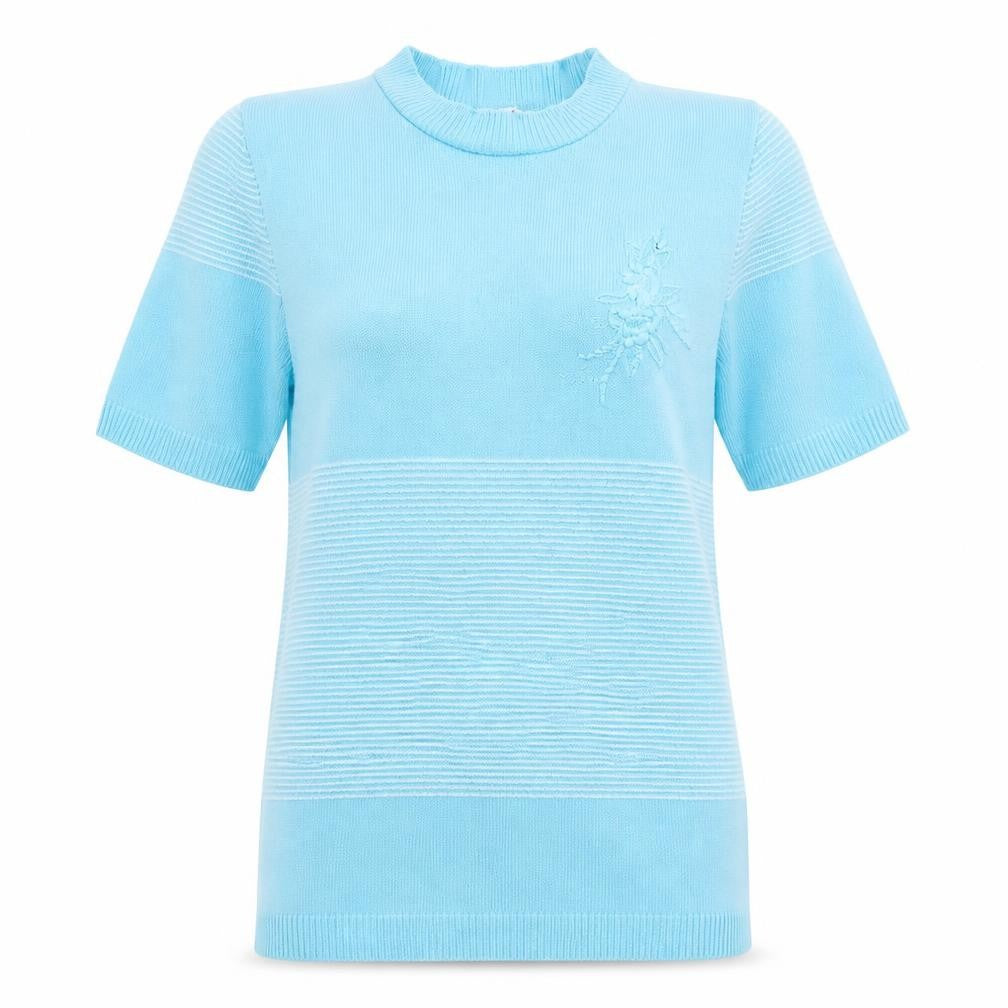 ViVi Womens Blue Striped Knit Pullover Jumper Size S