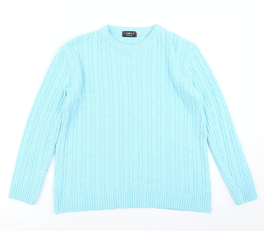 Choice Womens Blue  Knit Pullover Jumper Size S