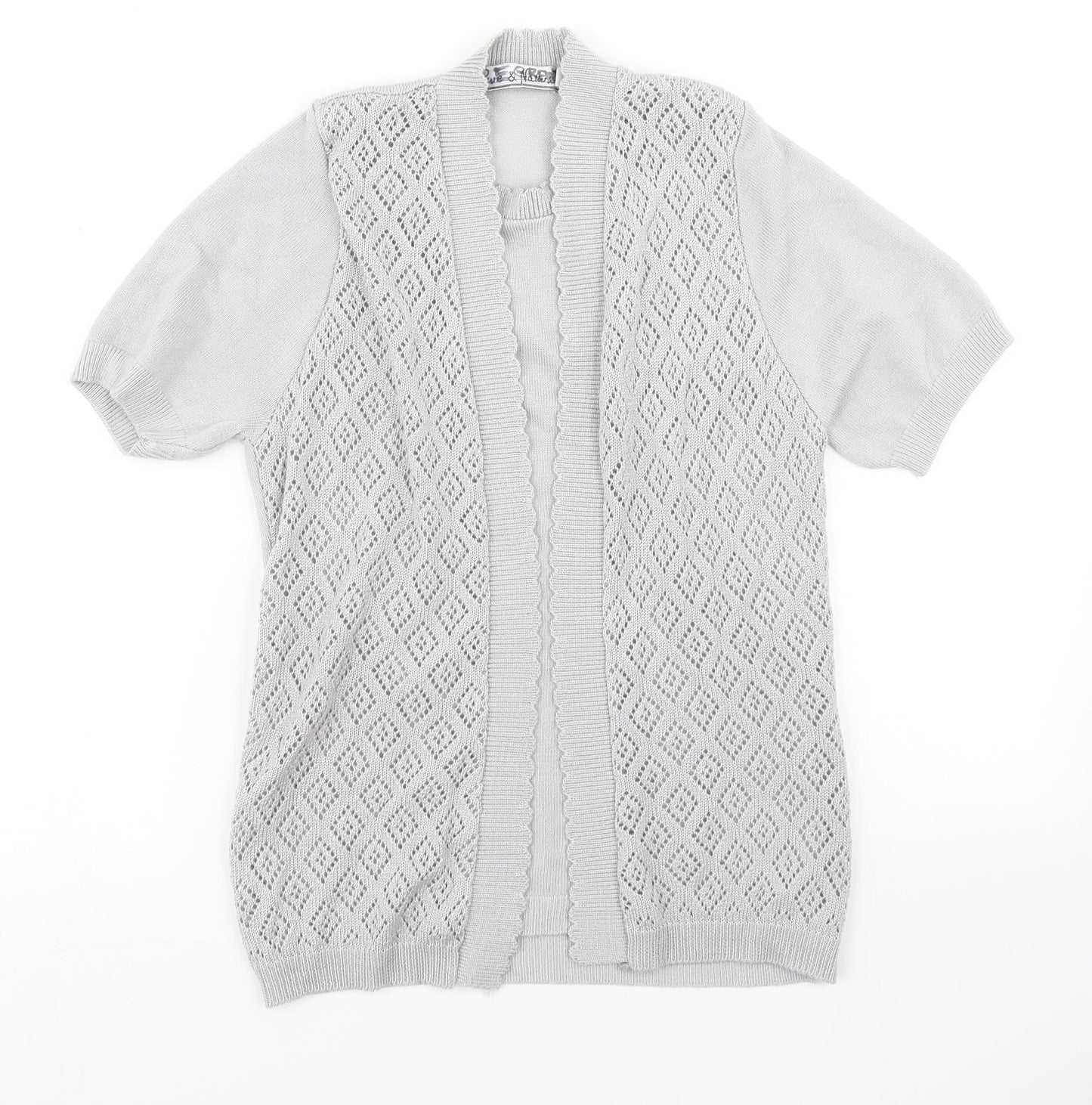 Pure & Natural Womens Grey Argyle/Diamond Knit Pullover Jumper Size S
