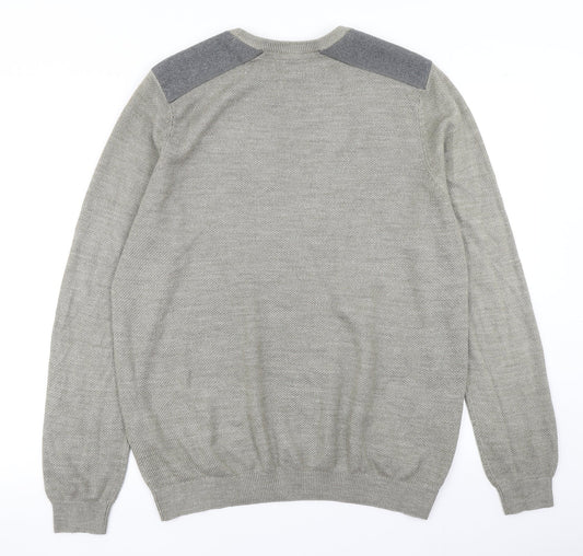 New Look Mens Grey  Knit Pullover Jumper Size XL