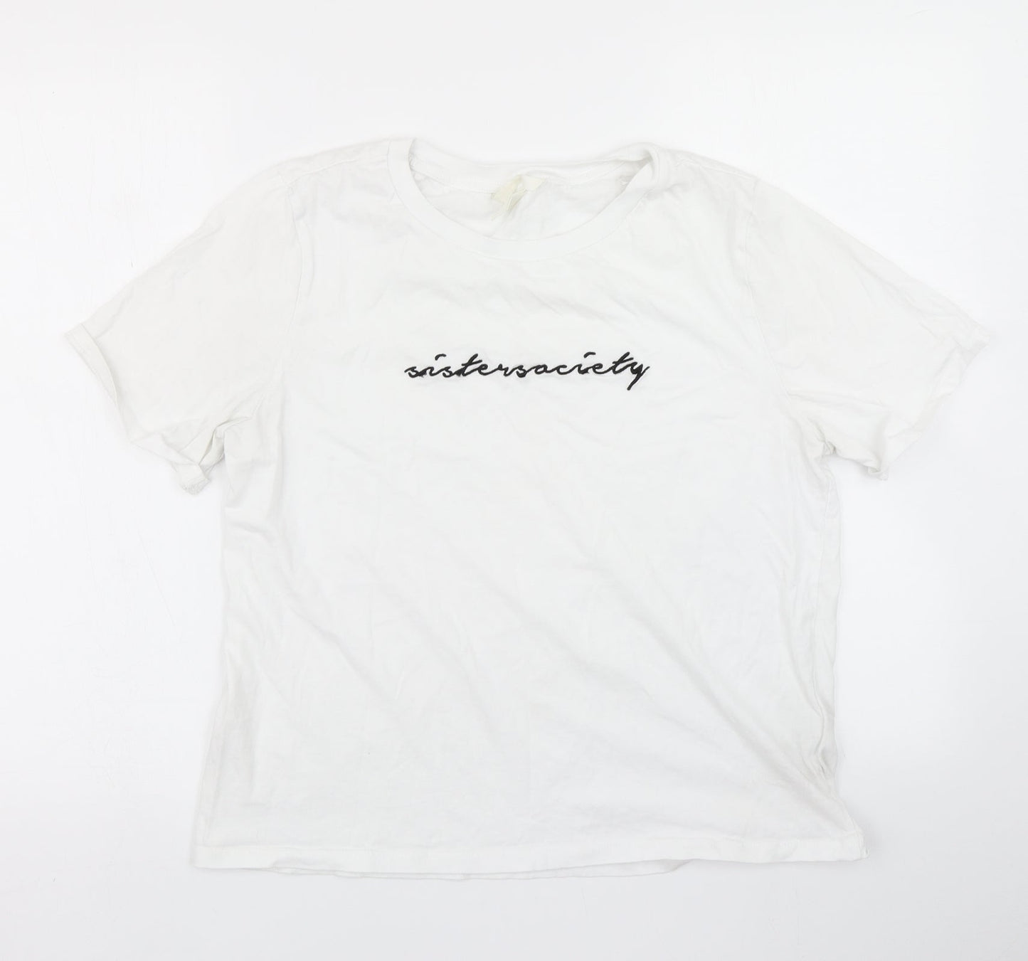 H&M Womens White   Basic T-Shirt Size M