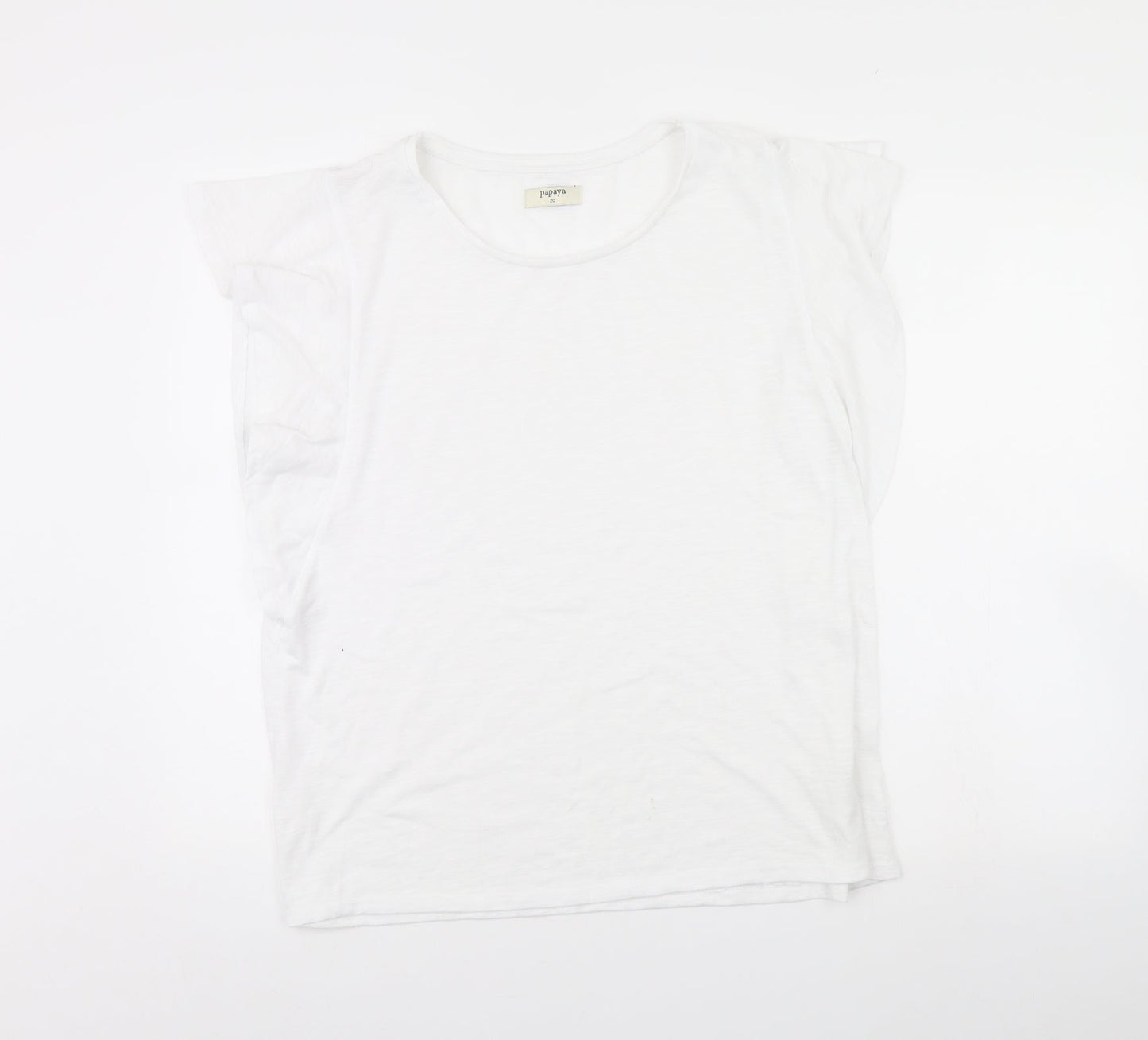 Papaya Womens White   Basic T-Shirt Size 20