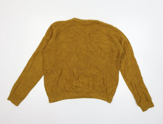 Cedar Wood State Womens Yellow  Knit Pullover Jumper Size L
