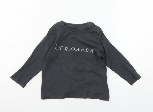 Marks and Spencer Boys Grey Batik Jersey Basic T-Shirt Size 12-18 Months  - dreamer