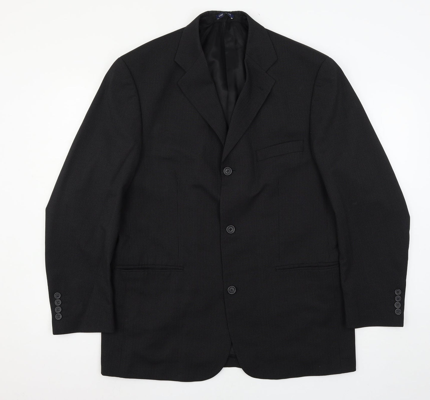 River Island Mens Black Striped  Jacket Suit Jacket Size L