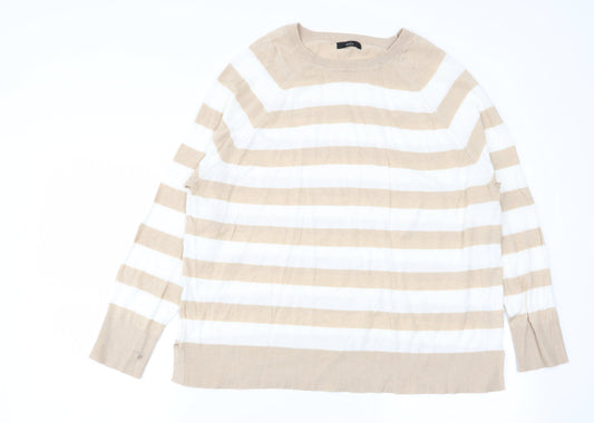 M&Co Womens Multicoloured Striped  Pullover Jumper Size 16
