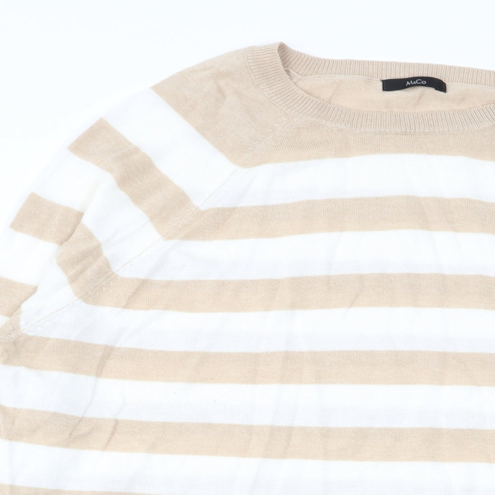 M&Co Womens Multicoloured Striped  Pullover Jumper Size 16