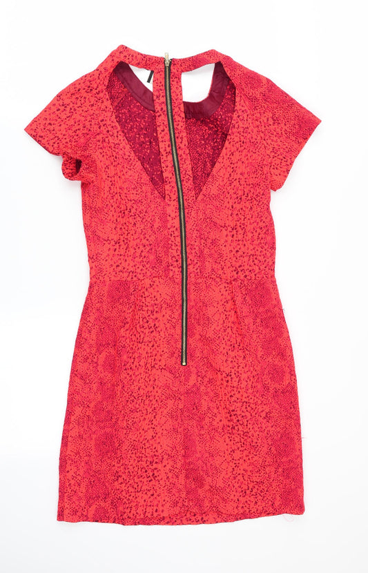 Topshop Womens Orange   Fit & Flare  Size 8