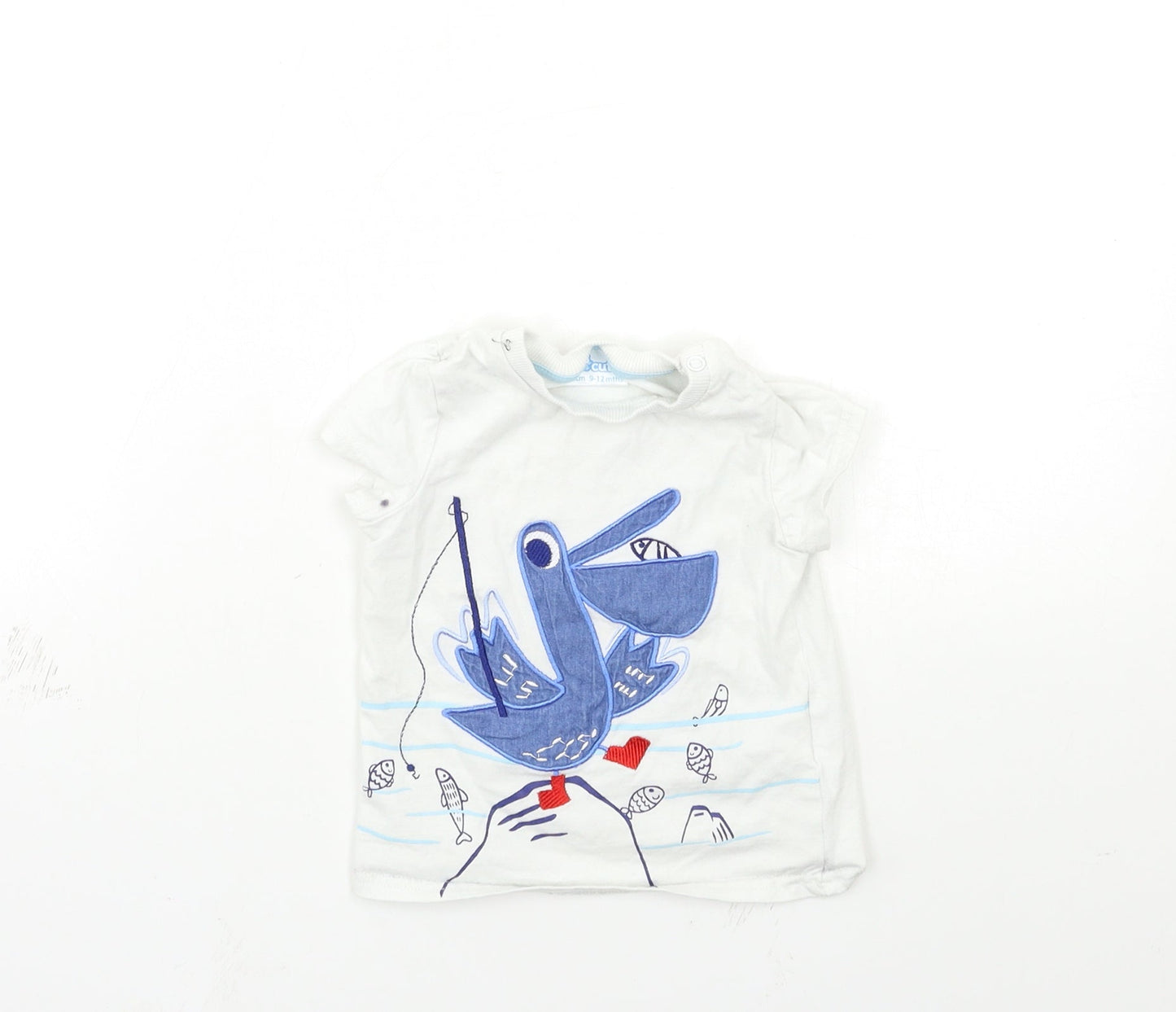 SO CUTE Baby White   Basic T-Shirt Size 9-12 Months