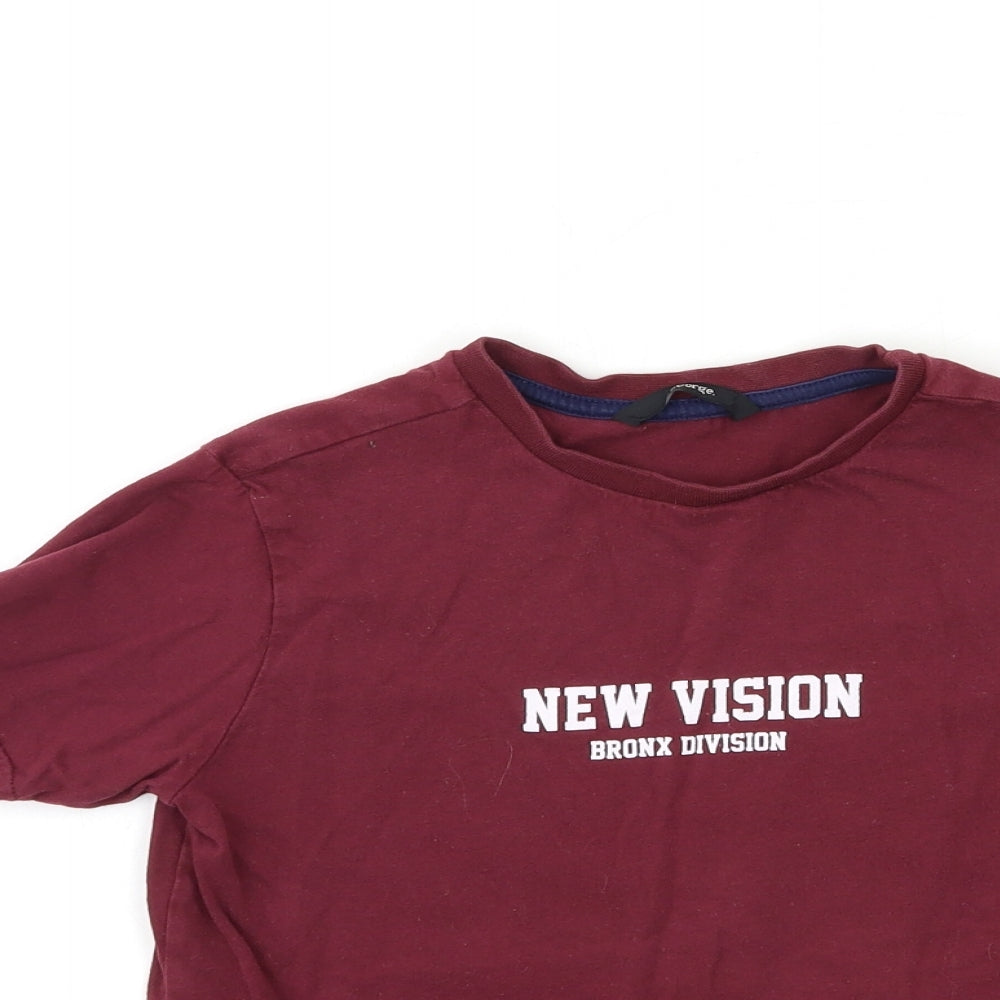 George Girls Red   Basic T-Shirt Size 8-9 Years