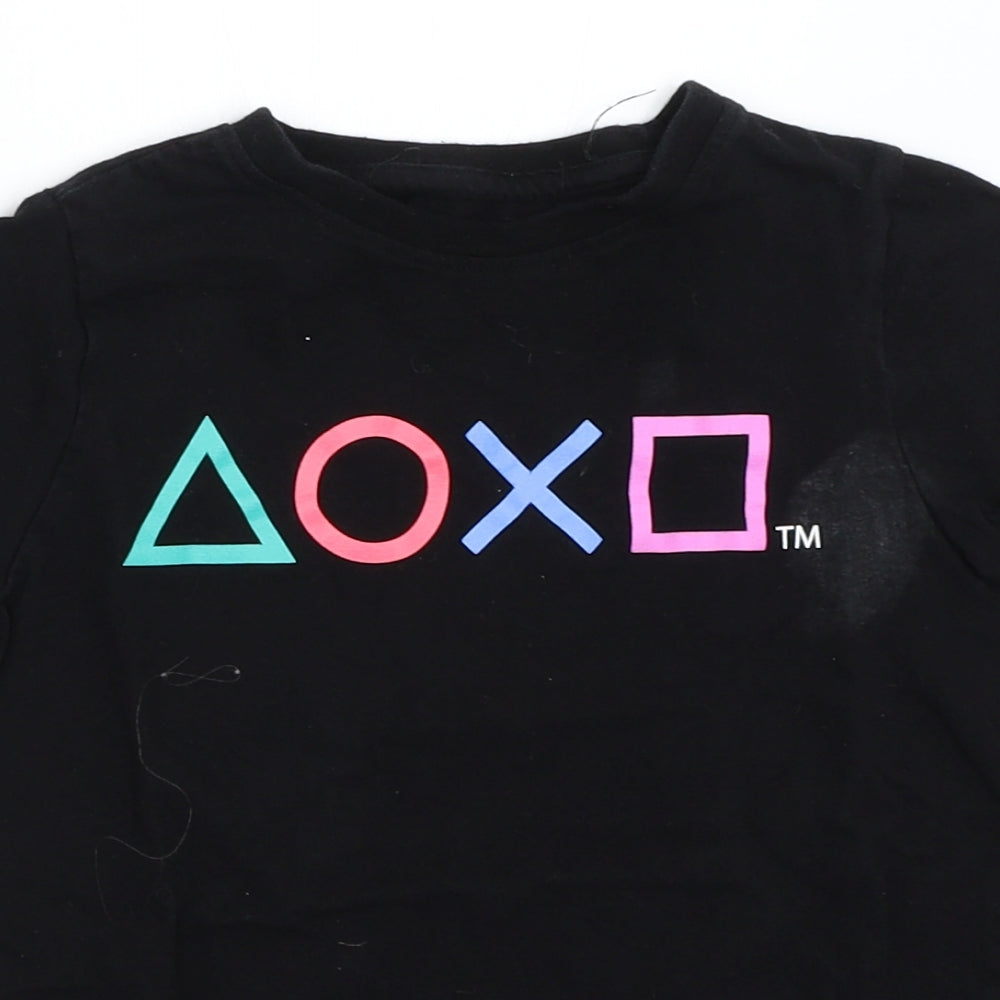 Primark Girls Black   Basic T-Shirt Size 6-7 Years