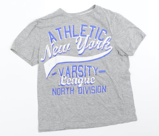 Rebel Boys Grey   Basic T-Shirt Size 10-11 Years