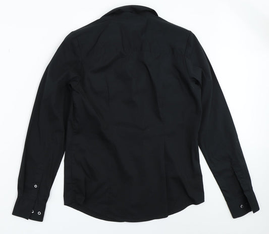 H&M Womens Black   Basic Button-Up Size 40
