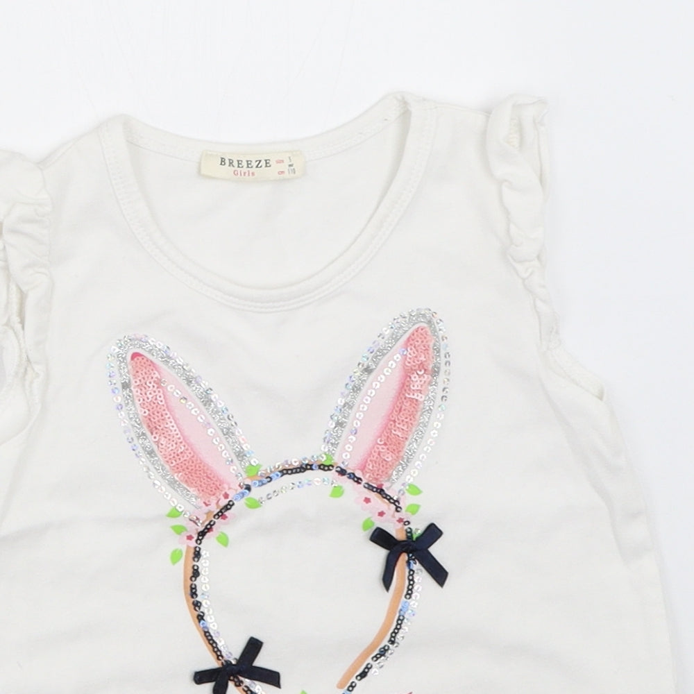 Breeze Girls Girls White   Basic Tank Size 5 Years