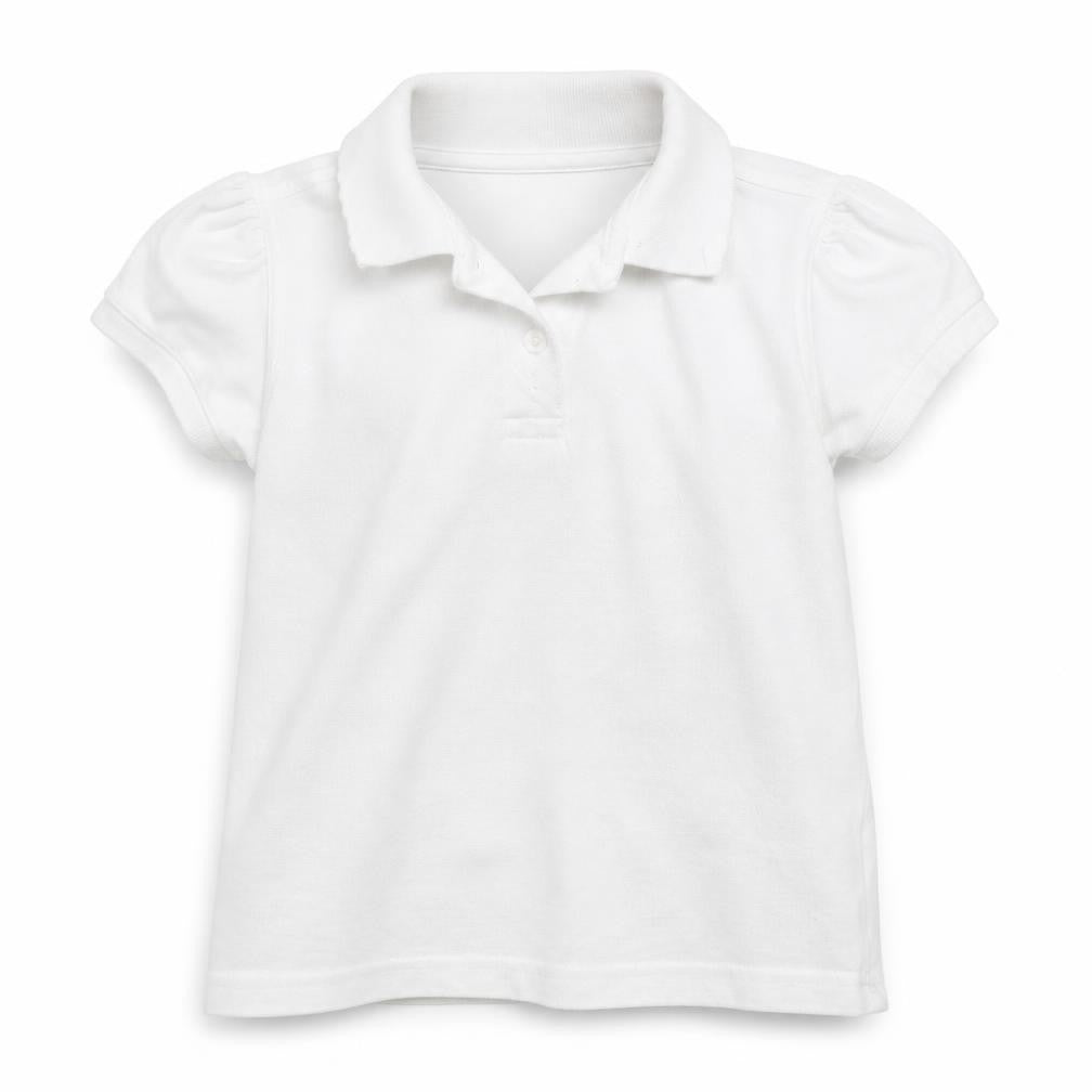 George Girls White   Basic Polo Size 5-6 Years  - school