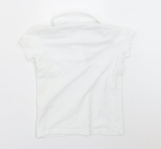 George Girls White   Basic Polo Size 5-6 Years  - school