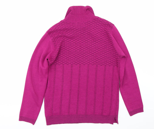 Impressions Womens Purple Striped  Pullover Jumper Size M