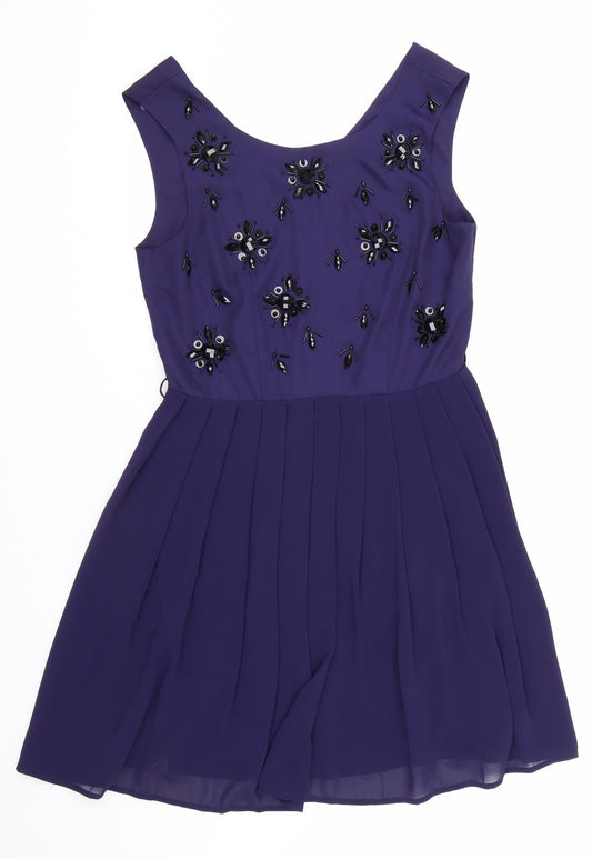 NEXT Womens Purple Floral  Tank Dress  Size 10