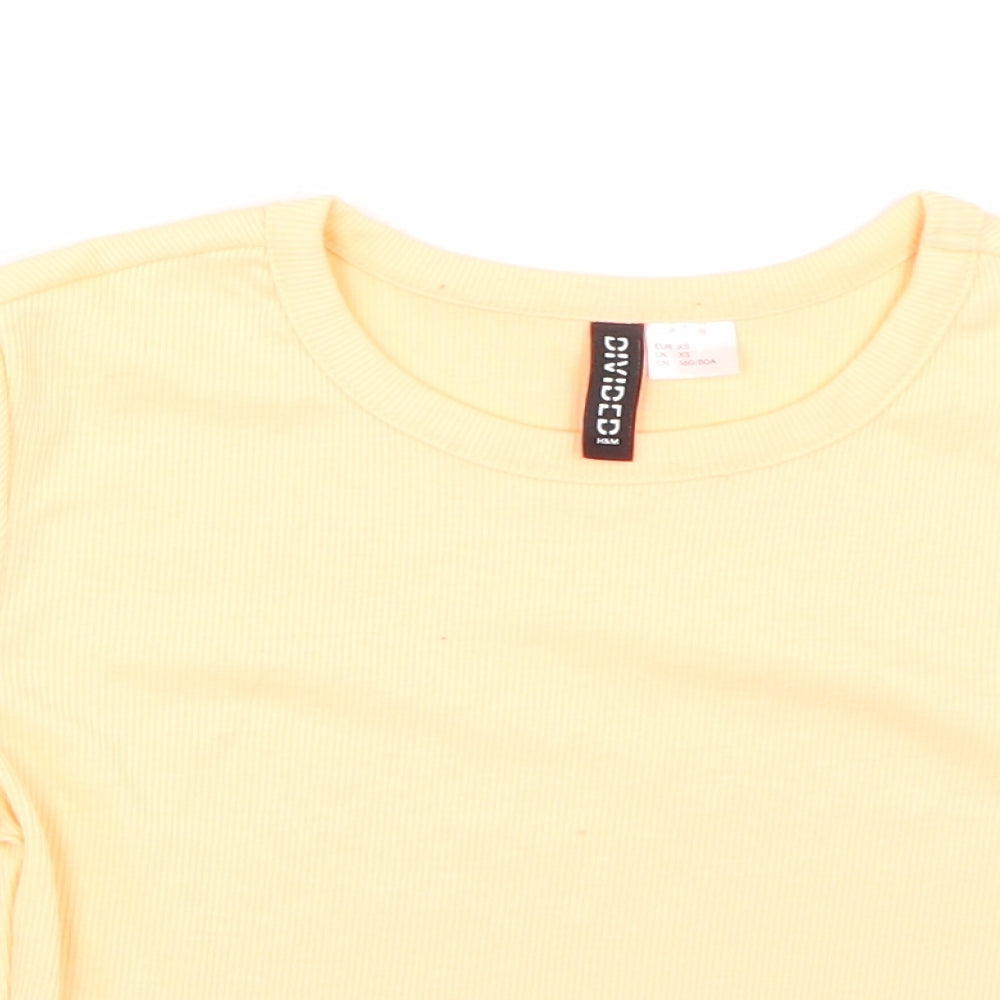 H&M Womens Orange   Cropped T-Shirt Size XS