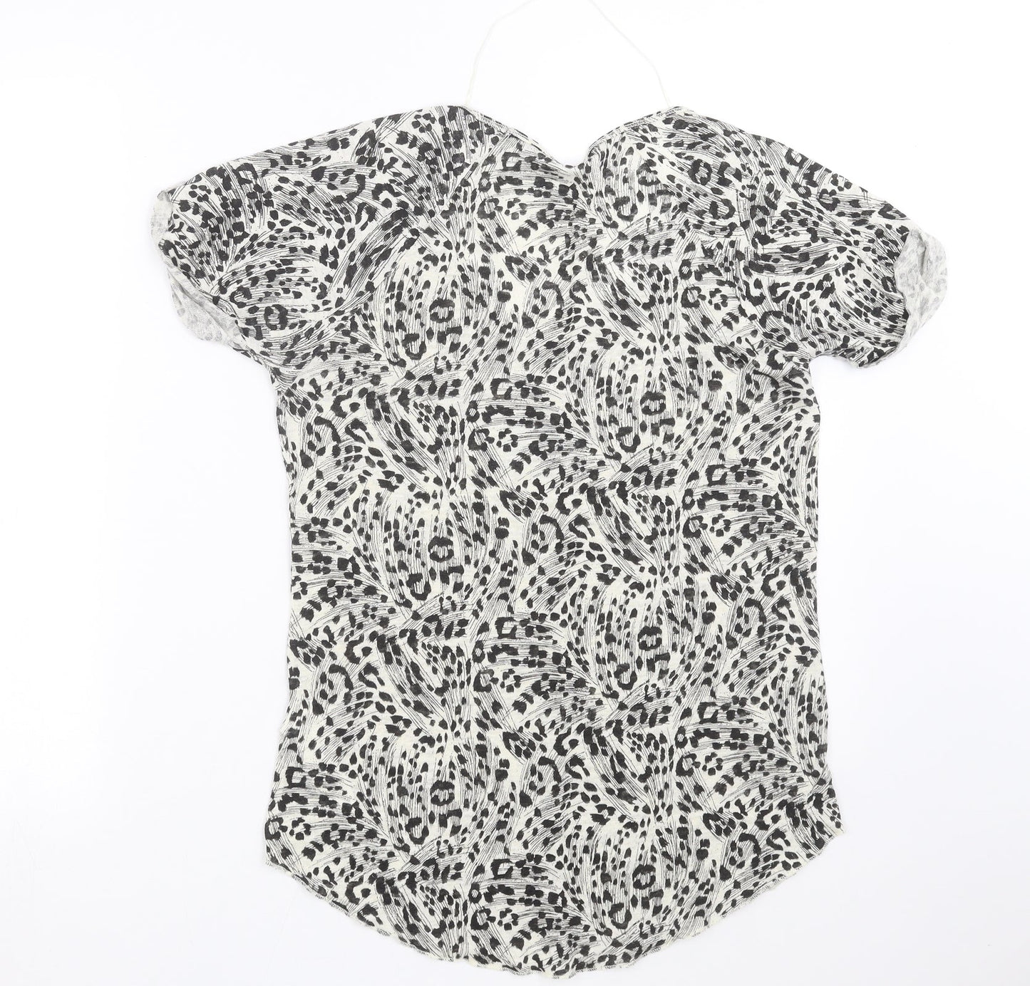 Zara Womens Beige Geometric  Basic T-Shirt Size M