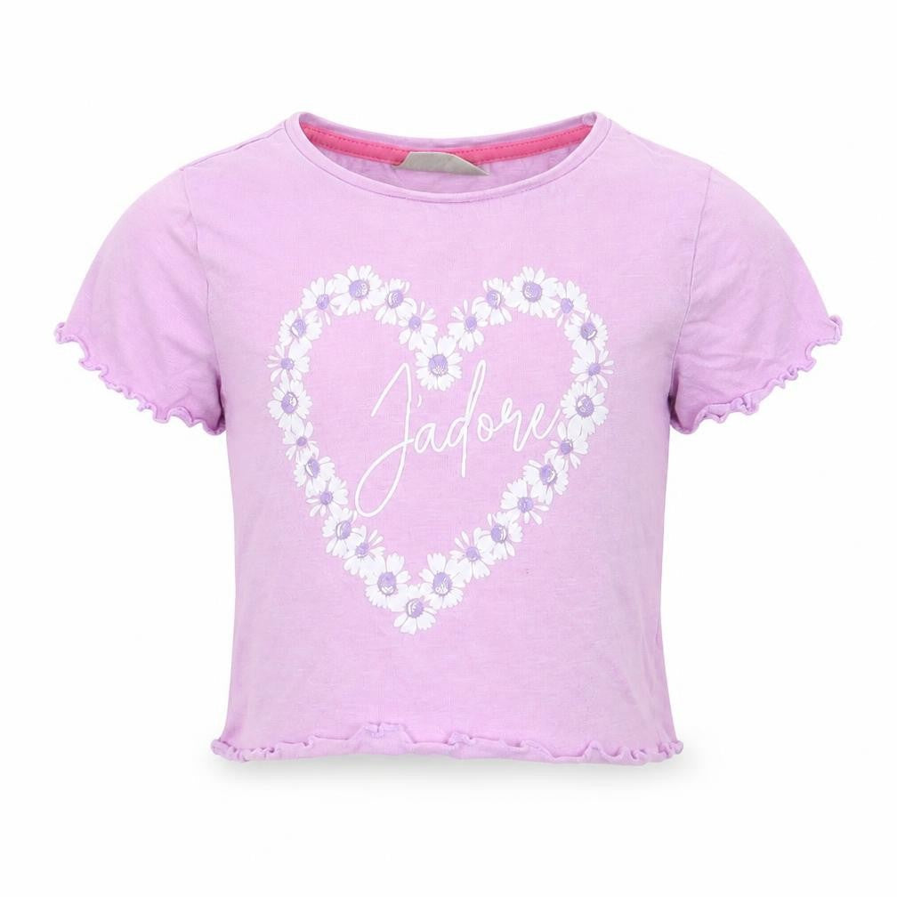 Matalan Girls Purple   Cropped T-Shirt Size 6 Years  - jadore