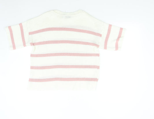 In the Style Womens Pink Striped Knit Pullover Jumper Size 8