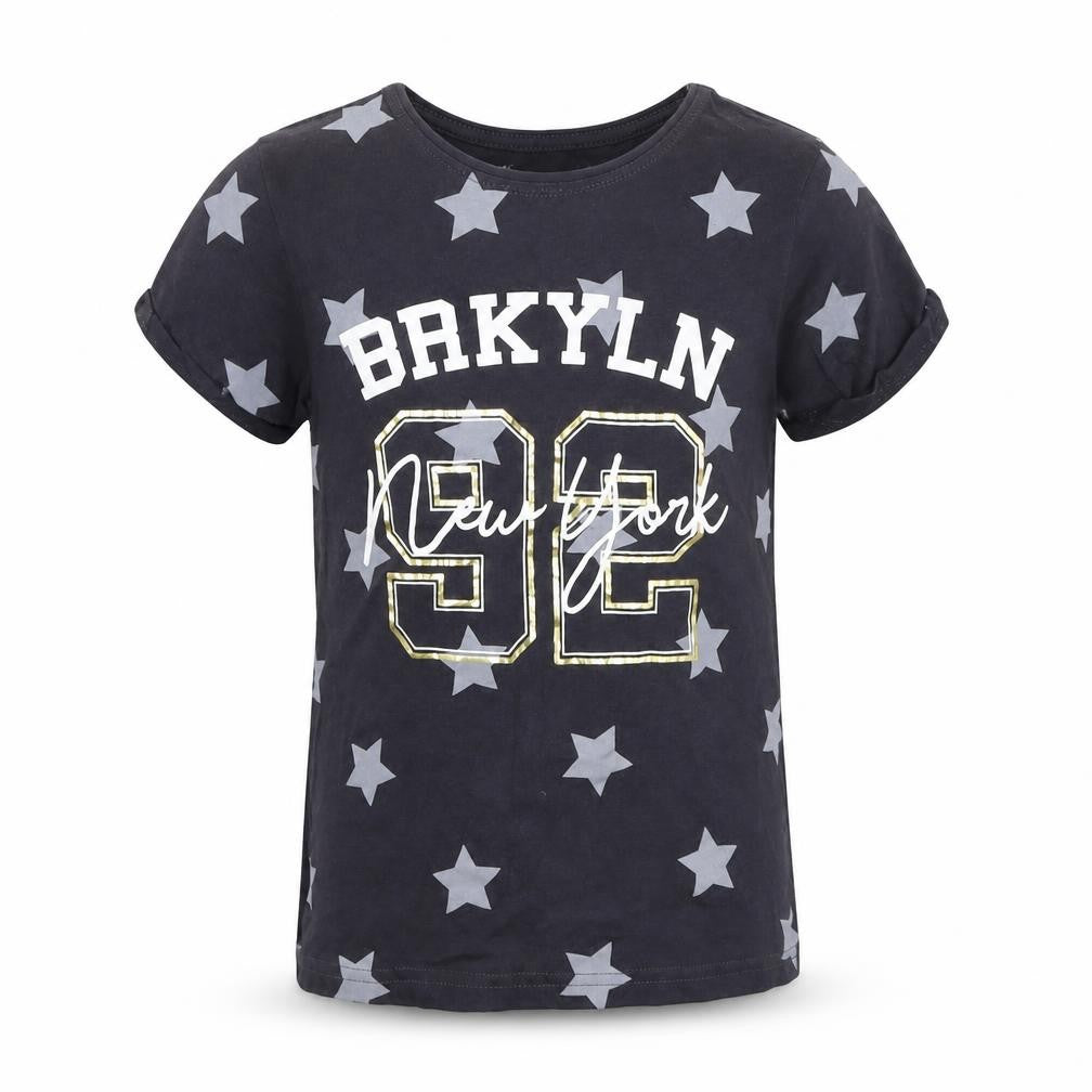Primark Girls Black   Basic T-Shirt Size 9-10 Years  - Stars NYC