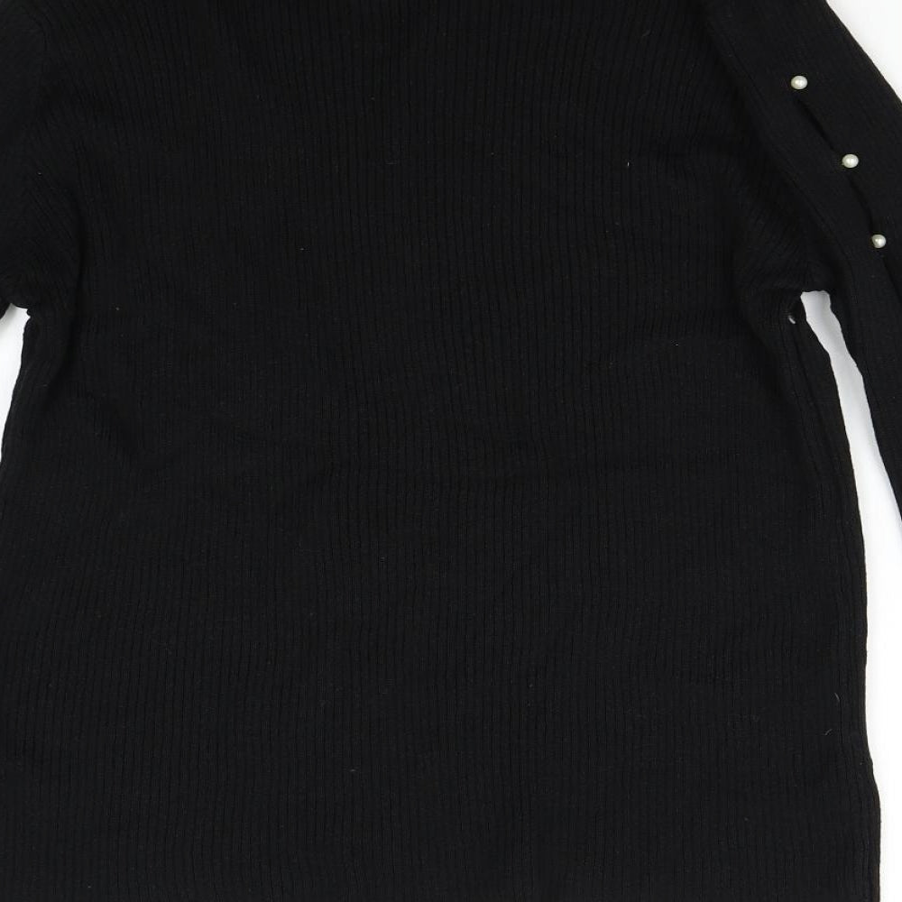 Select Womens Black  Knit Pullover Jumper Size L