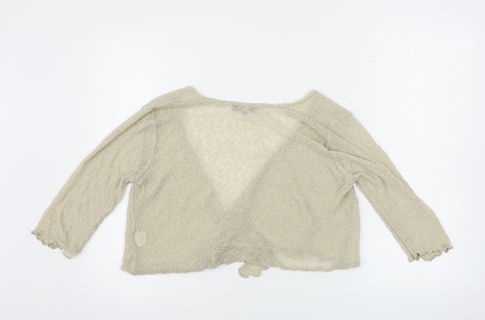Mia Moda Womens Beige   Cardigan Jumper Size M