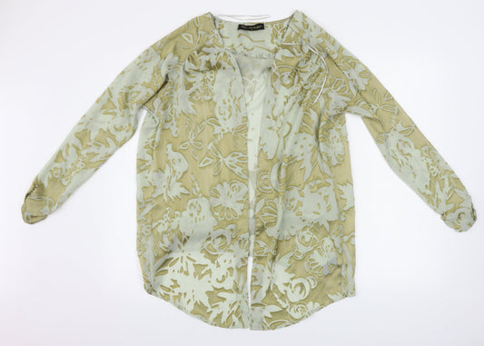 Miss Selfridge  Womens Green Floral  Cardigan Jumper Size 8