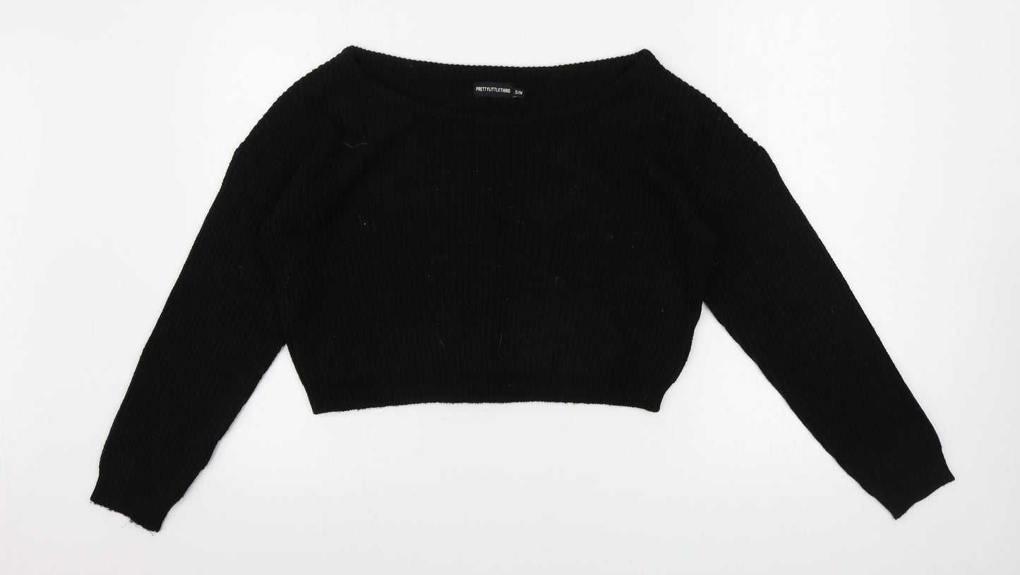 PRETTYLITTLETHING Womens Black   Pullover Jumper Size M