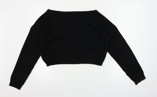 PRETTYLITTLETHING Womens Black   Pullover Jumper Size M