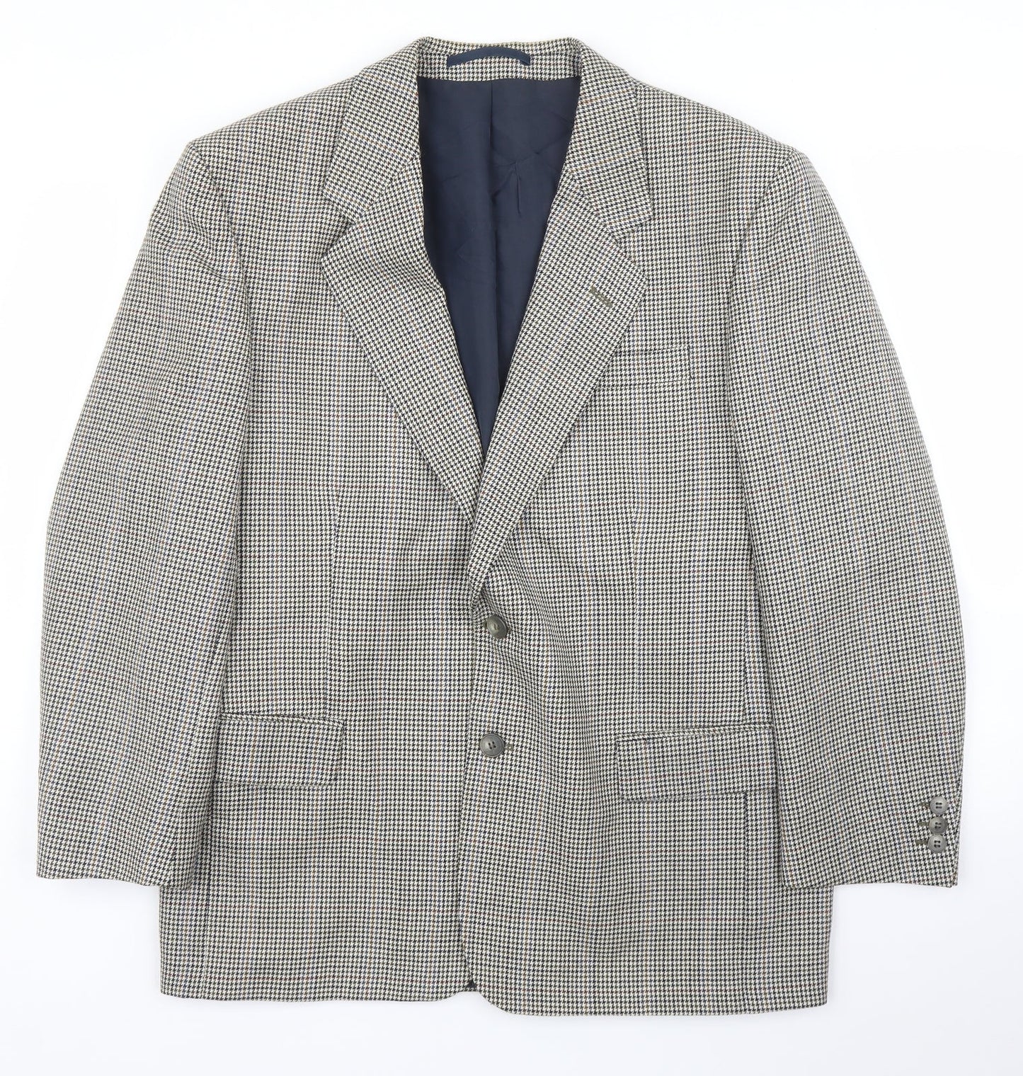 Burton Mens Beige Houndstooth  Jacket Suit Jacket Size 40