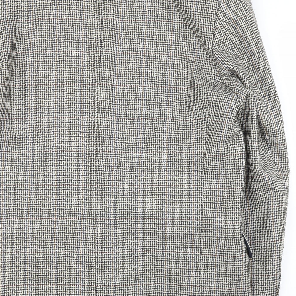 Burton Mens Beige Houndstooth  Jacket Suit Jacket Size 40