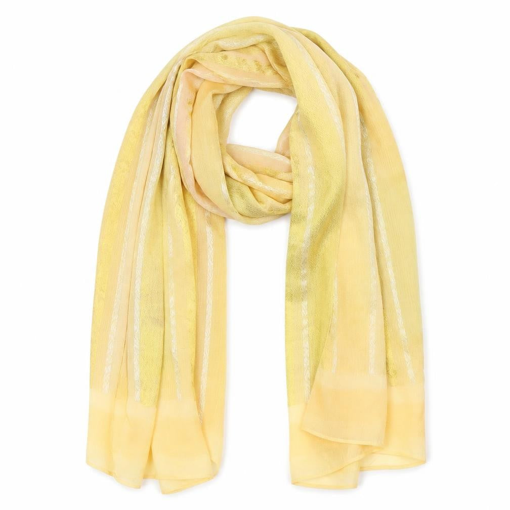 Preworn Unisex Yellow Striped   Shawl/Wrap