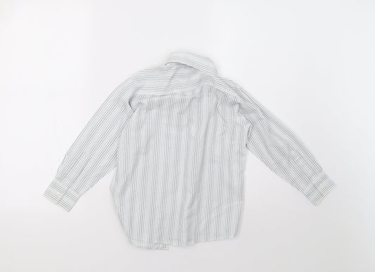 duck&dodge Boys White Striped  Basic Button-Up Size 6 Years